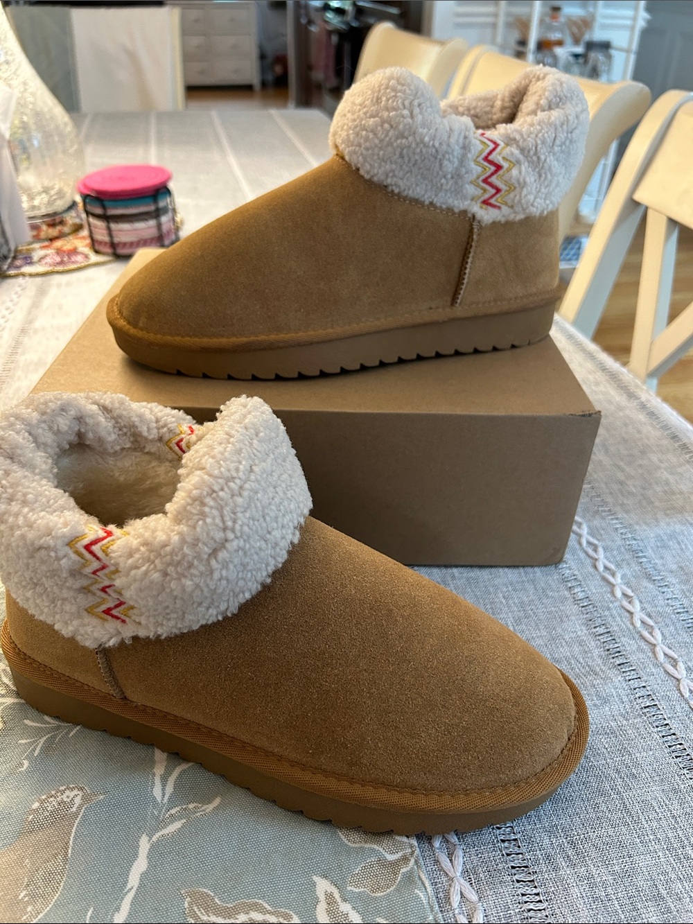 Cozy Tan Sherpa-Lined Ankle Booties